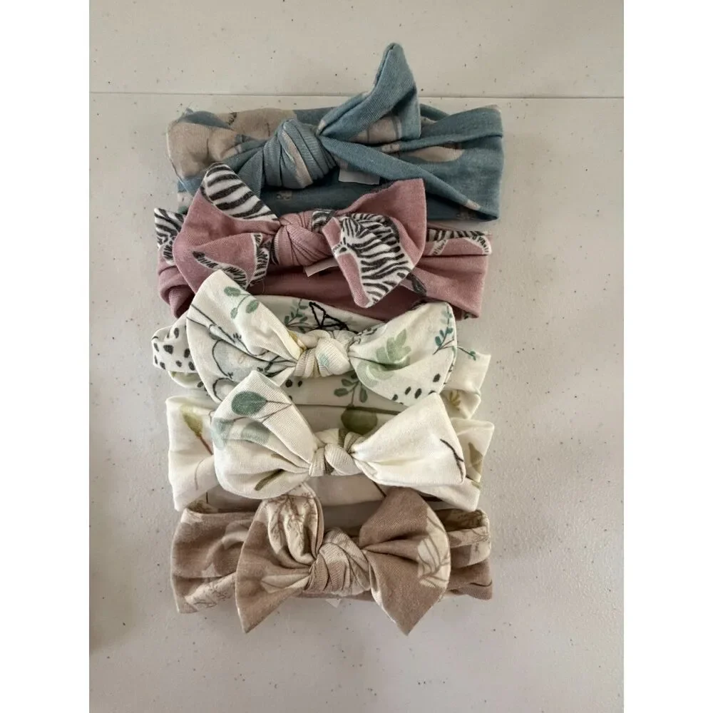 Boho Floral & Animal Print Headband Bows by Copper Peal